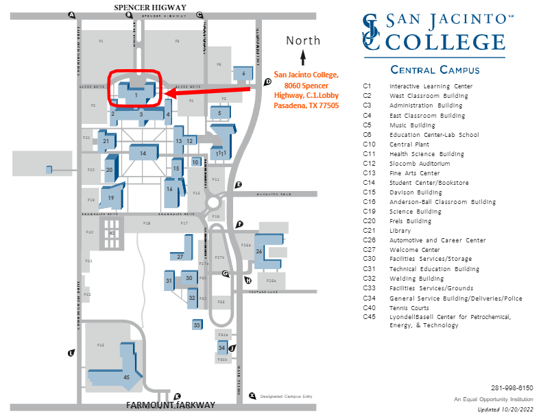 Central Campus Buildings Map