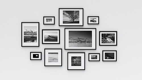 Frames on wall